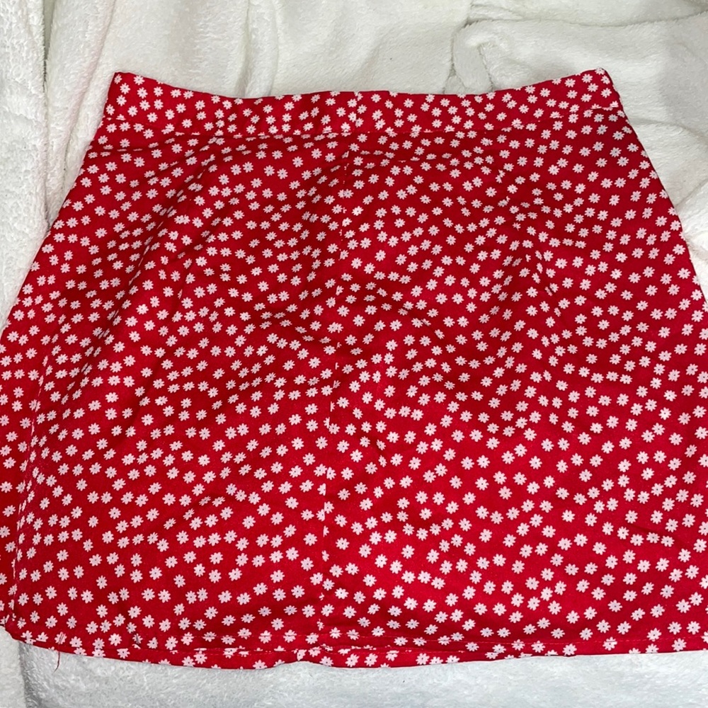 Cute red and white flower skirt